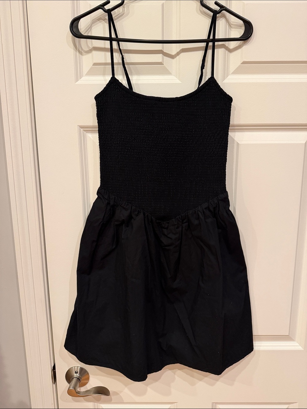 Abercrombie & Fitch Black Smocked Bodice Spaghetti Strap Dress